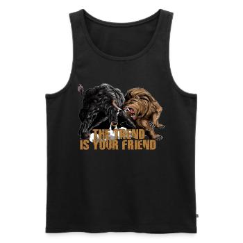 Aktien Börse Trader Stier Bär Geschenk Bull Baer - Männer Premium Bio Tank Top - Schwarz - Vorne - AI Model Male 178 light (178cm)