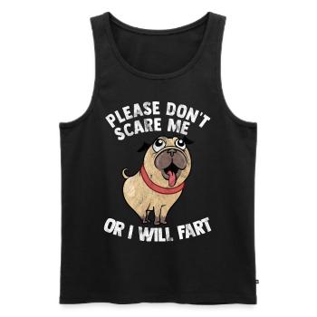 Pug farting pups life pug dog pugs mixed - Men's Premium Organic Tank Top - black - Front - AI Model Male 178 light (178cm)