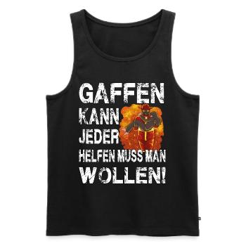 Gaffen kann jeder helfen muss man wollen - Männer Premium Bio Tank Top - Schwarz - Vorne - Michal (187cm)