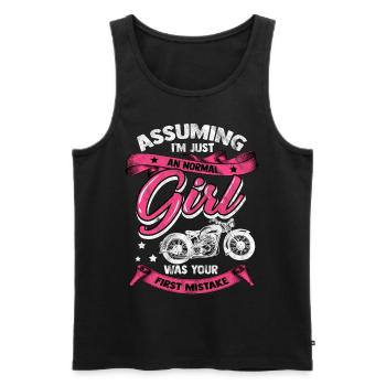 Motorbike girl biker woman motorsport chopper - Men's Premium Organic Tank Top - black - Front - Michal (187cm)