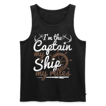 Segelboot Kapitän meer boot Skipper Regatta Ozean - Männer Premium Bio Tank Top - Schwarz - Vorne - Michal (187cm)