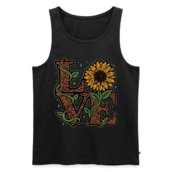 Sonnenblume Liebe Garten Geschenk - Männer Premium Bio Tank Top - Schwarz - Vorne - Michal (187cm)