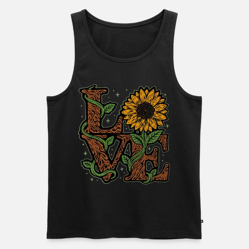 Sonnenblume Liebe Garten Geschenk - Männer Premium Bio Tank Top - Schwarz
