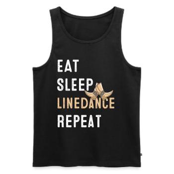 Linedance Western Countrymusic Tanzsport - Männer Premium Bio Tank Top - Schwarz - Vorne - Michal (187cm)