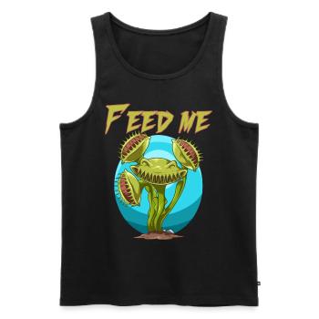 Feed Me Dionaea for a plant lover and - Men's Premium Organic Tank Top - black - Front - AI Model Male 178 light (178cm)