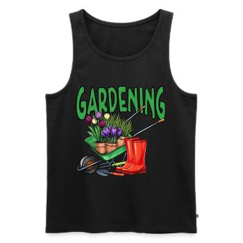 Garden Friends Nursery Nature Gift - Men's Premium Organic Tank Top - black - Front - AI Model Male 178 light (178cm)