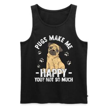 Mops - Männer Premium Bio Tank Top - Schwarz - Vorne - Michal (187cm)