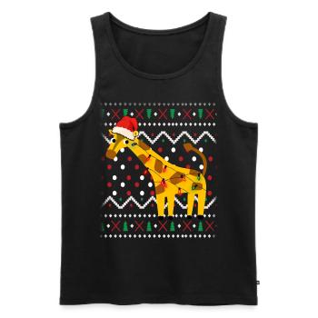 Noël laid girafe - Débardeur bio Premium Homme - noir - Devant - AI Model Male 178 light (178cm)