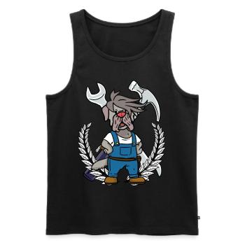Tool mechanic workshop professions job - Men's Premium Organic Tank Top - black - Front - AI Model Male 178 light (178cm)