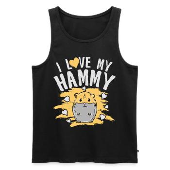 Hamster Liebe Nagetier Pelzig Tierchen Haustier - Männer Premium Bio Tank Top - Schwarz - Vorne - AI Model Male 178 light (178cm)