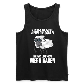 Sturm Ist Erst Wenn Schafe Keine Locken Mehr Haben - Männer Premium Bio Tank Top - Schwarz - Vorne - AI Model Male 178 light (178cm)