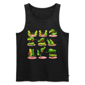 Yoga Veggie Avocado Couple Meditation Avocato - Men's Premium Organic Tank Top - black - Front - Michal (187cm)