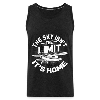 pilot - Men's Premium Organic Tank Top - charcoal grey - Front - Alexander (188cm)