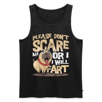 Mops - Männer Premium Bio Tank Top - Schwarz - Vorne - Michal (187cm)