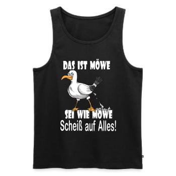 Norddeutsch Das ist Möwe sei Möwe Scheiß auf alles - Männer Premium Bio Tank Top - Schwarz - Vorne - Michal (187cm)