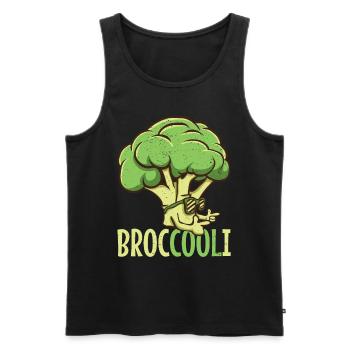 Vegan Cool Broccoli Broc cool i avec lunettes de soleil - Débardeur bio Premium Homme - noir - Devant - Michal (187cm)