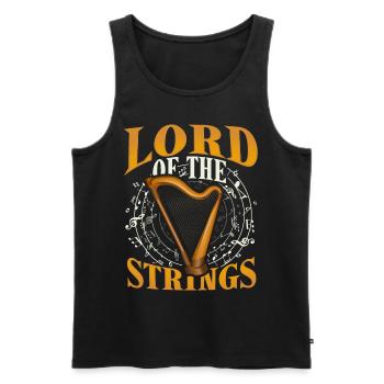 Harfe Saiten stränge Chordophon Streichinstrument - Männer Premium Bio Tank Top - Schwarz - Vorne - AI Model Male 178 light (178cm)