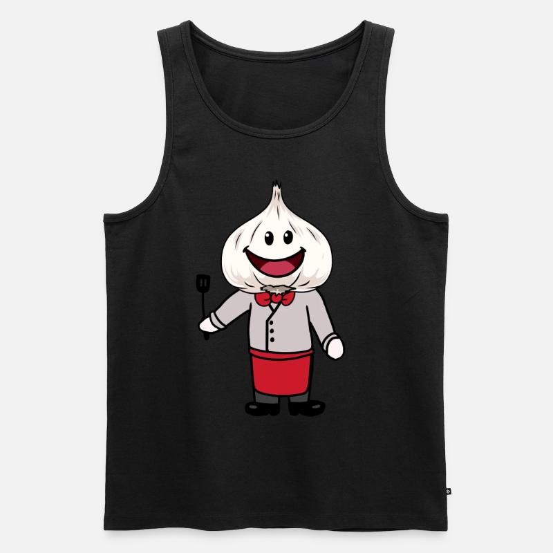 Chefkoch Küchenchef Fantasy Koch Knoblauch - Männer Premium Bio Tank Top - Schwarz
