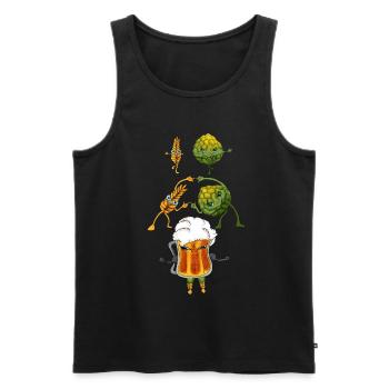 Handwerk Hopfen Weizen als Bier Fusion Tanz - Männer Premium Bio Tank Top - Schwarz - Vorne - AI Model Male 178 light (178cm)