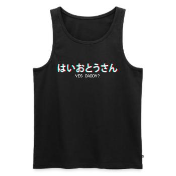 Yes Daddy Japanese Vaporwave Aesthetic Gift - Men's Premium Organic Tank Top - black - Front - AI Model Male 178 light (178cm)