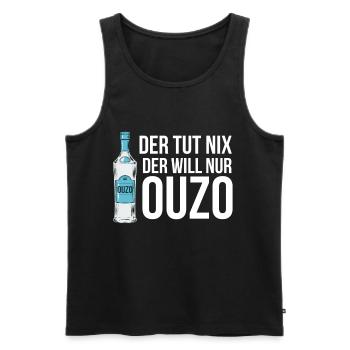 Ouzo Geschenk in Griechenland in Griechisch Saufen - Männer Premium Bio Tank Top - Schwarz - Vorne - AI Model Male 178 light (178cm)