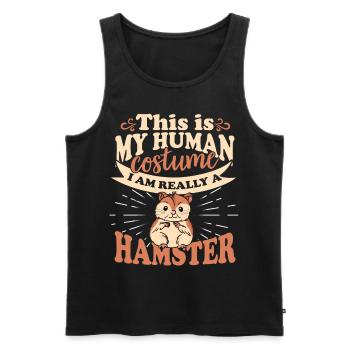 Hamster rodent costume - Men's Premium Organic Tank Top - black - Front - AI Model Male 178 light (178cm)