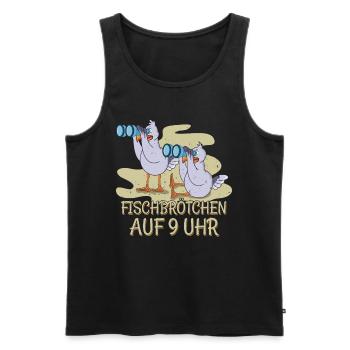 Moin plattdeutsch norddeutsch Möwen Fischbrötchen - Männer Premium Bio Tank Top - Schwarz - Vorne - Michal (187cm)