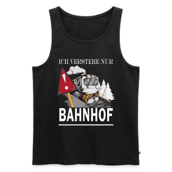 Modeleisenbahn ich verstehe nur Bahnhof Eisenbahn - Männer Premium Bio Tank Top - Schwarz - Vorne - AI Model Male 178 light (178cm)