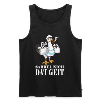 Sabbel nich dat geit Norddeutsche Plattdeutsch - Männer Premium Bio Tank Top - Schwarz - Vorne - Michal (187cm)