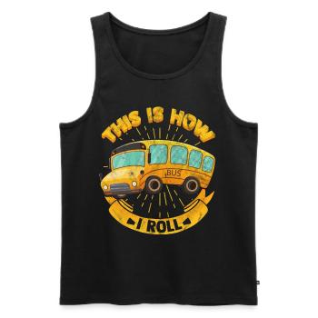 Bus - Männer Premium Bio Tank Top - Schwarz - Vorne - AI Model Male 178 light (178cm)
