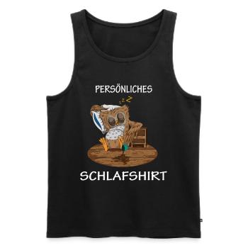 Eule Persönliches Schlafshirt Schlafanzug Pyjama - Männer Premium Bio Tank Top - Schwarz - Vorne - Michal (187cm)