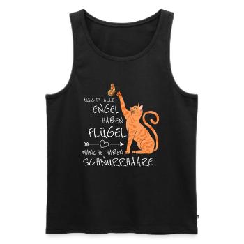 Katzenbesitzer haben Katzen mit Schnurrhaare Engel - Männer Premium Bio Tank Top - Schwarz - Vorne - Michal (187cm)