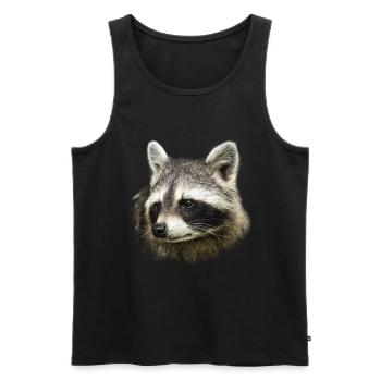Raccoon scales illustration design gift - Men's Premium Organic Tank Top - black - Front - Michal (187cm)