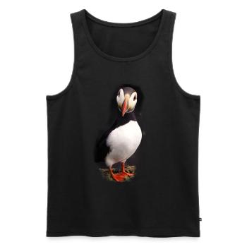 Illustration d'oiseau macareux macareux - Débardeur bio Premium Homme - noir - Devant - AI Model Male 178 light (178cm)