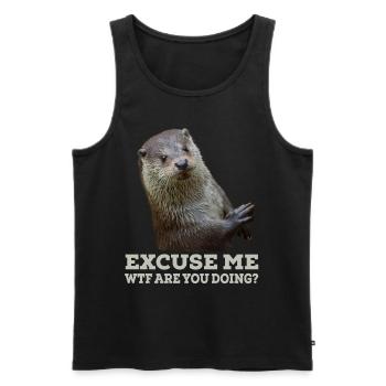 Otter Lustiger Spruch Witzig Excuse Me Geschenk - Männer Premium Bio Tank Top - Schwarz - Vorne - AI Model Male 178 light (178cm)