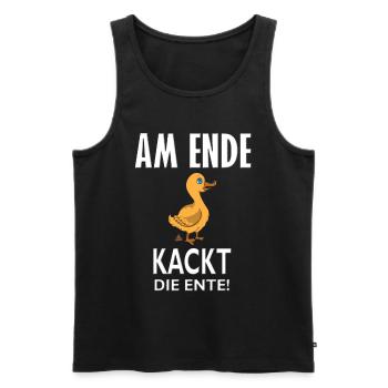 Lustige Ente am Ende kackt die Ente Stuhlgang Fun - Männer Premium Bio Tank Top - Schwarz - Vorne - Michal (187cm)