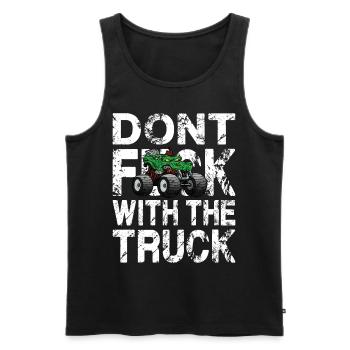 Cooler Monstertruck Spruch Crashshow - Männer Premium Bio Tank Top - Schwarz - Vorne - AI Model Male 178 light (178cm)