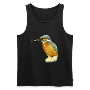 Cadeau d'illustration de conception de Kingfisher - Débardeur bio Premium Homme - noir - Devant - AI Model Male 178 light (178cm)