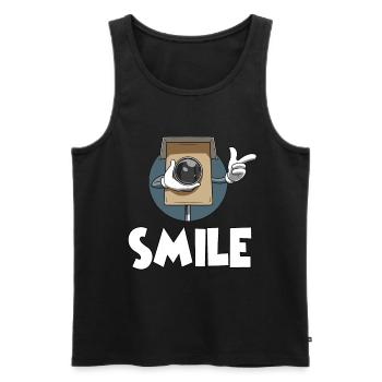 Drôle de radar de vitesse radar de vitesse sourire speeder - Débardeur bio Premium Homme - noir - Devant - Michal (187cm)