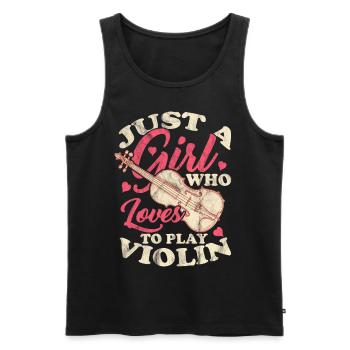Violon violon orchestre instrument de musique fille - Débardeur bio Premium Homme - noir - Devant - Michal (187cm)