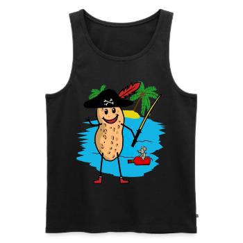 Peanut Buccaneer Pirate Fantasy Kids Pirates - Men's Premium Organic Tank Top - black - Front - AI Model Male 178 light (178cm)