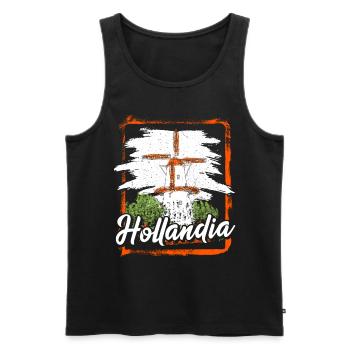 Pays-Bas Tshirt Hollande Amsterdam cadeau drapeau - Débardeur bio Premium Homme - noir - Devant - Michal (187cm)