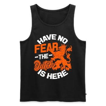Netherlands Oranje Amsterdam Dutch flag Holland - Men's Premium Organic Tank Top - black - Front - AI Model Male 178 light (178cm)