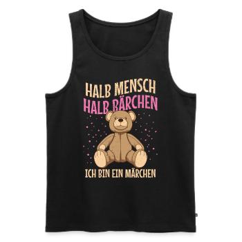 Bär halb Mensch Halb Bärchen, ich bin ein Märchen - Männer Premium Bio Tank Top - Schwarz - Vorne - Michal (187cm)