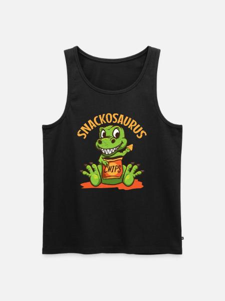 Cute dinosaur snackosaurus gift snacks - Men's Premium Organic Tank Top - black