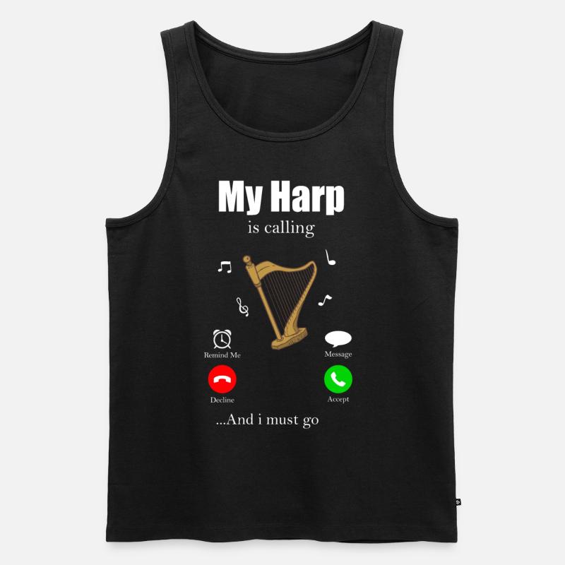 Harfe - Männer Premium Bio Tank Top - Schwarz