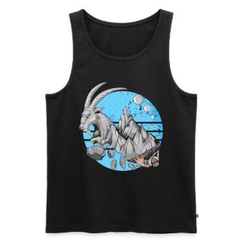 Capricorn ClimberS Mountains Stone Animals Saying - Men's Premium Organic Tank Top - black - Front - AI Model Male 178 light (178cm)