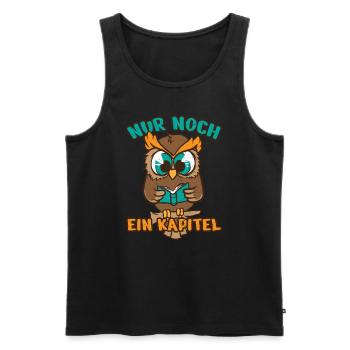 Leseratte Eule Lesefieber Bücherwurm Kapital Buch - Männer Premium Bio Tank Top - Schwarz - Vorne - AI Model Male 178 light (178cm)