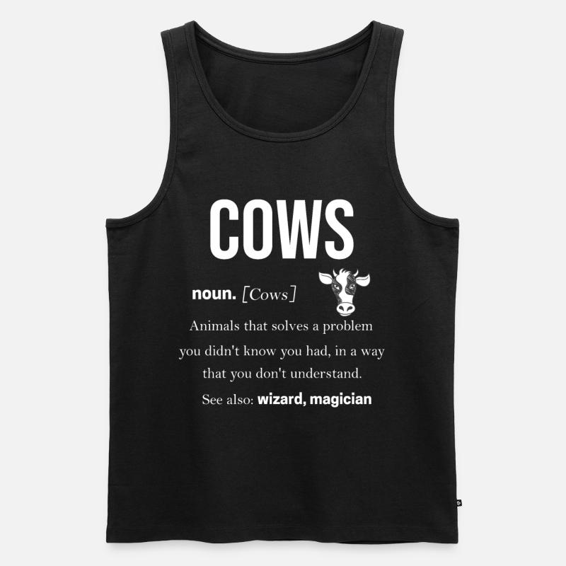 Kuh - Männer Premium Bio Tank Top - Schwarz