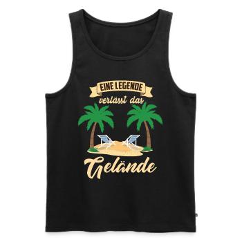 Witziger Spruch Eine Legende verlässt das Gelände - Männer Premium Bio Tank Top - Schwarz - Vorne - AI Model Male 178 light (178cm)